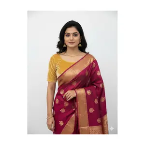 #HC-29 Velvet Saree Blouse / Choli – Short Sleeve, Scoop Neck