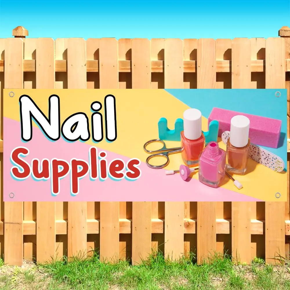 Nail Supplies Banner 13 oz | Non-Fabric | Heavy-Duty Vinyl Single-Sided With Metal Grommets SB11345