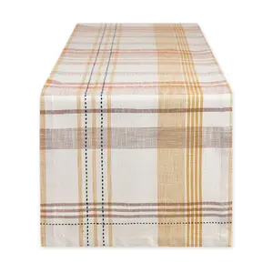 Design Imports Veranda Plaid Table Runner 14"x72"
