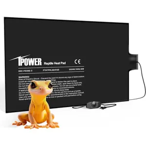 8 by 12-Inch 16 Watts Reptile Heating Mat with Temperature Controller Under Tank Warmer Terrarium Heat Pad for Reptiles and Amphibians Black