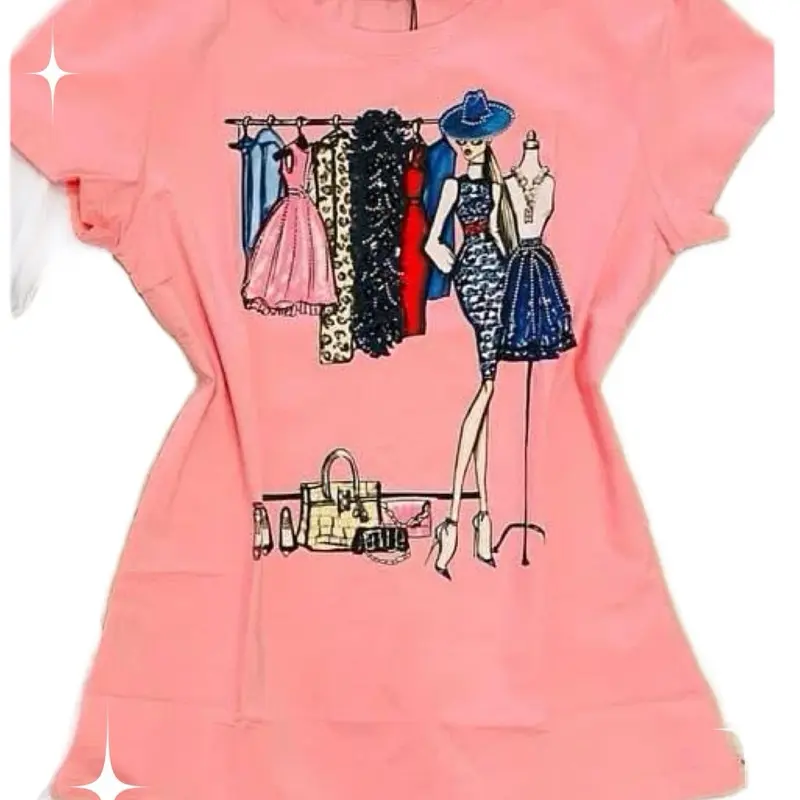 Vinizbena Pink Closet Fashion Lady  Top Tshirt