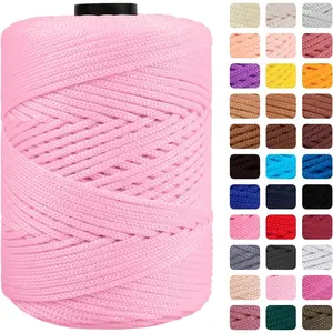 Polypropylene Cord 3mm 185 Yards Colorful Polyester Yarn Handmade Knitting Thread Macrame Cord 3mm for Crochet Bags, DIY Crafts, Plant Hangers, Making Macrame Project(Black)