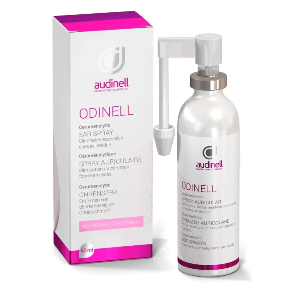 Audinell Earwax Removal Spray with Chamomile Extract - Beauty Products Ear Drops, Gentle Cleanser for Irritation Prevention & Soothing, 100% Safe for All Ages, 50ml Bottle, Brush, Irritation Relief, Treatment Ear Drops, Spray Twice, Ear Canal