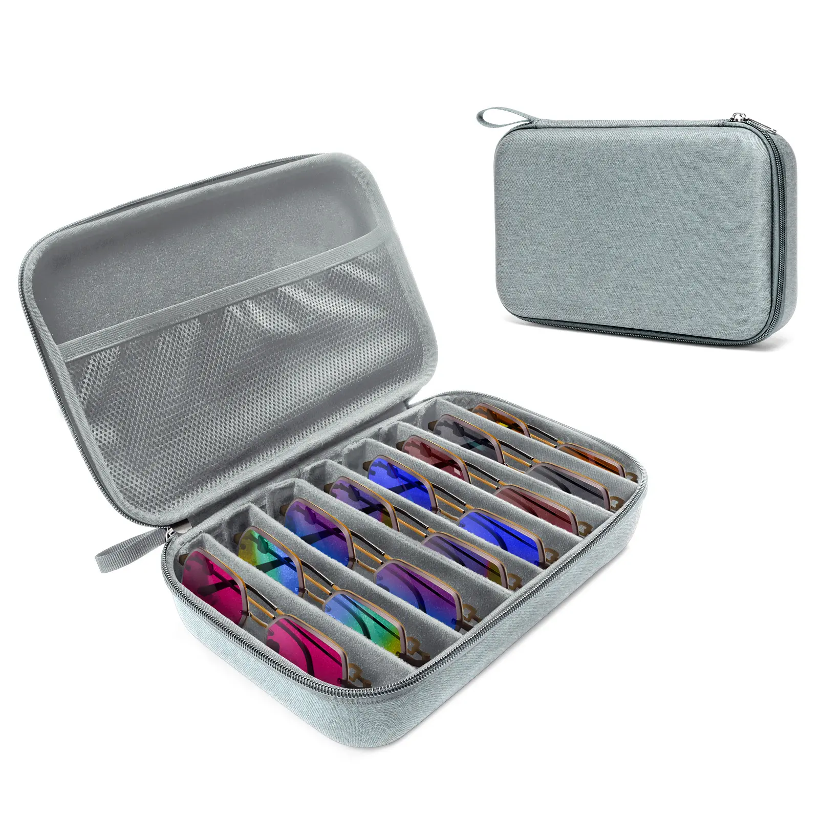 Hard Shell Multi-Pair Glasses Holder - Carry-On, Pouches, Zip, Modern, Travel-Friendly Travel Organizer for Men & Women, Portable Sunglasses Case, Carry-On Travel Organizers, Pouches Travel Organizers