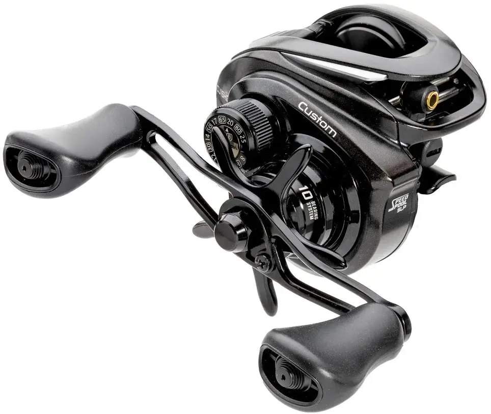 Lew's Custom GEN3 Baitcasting Reels - Aluminum Construction, Flip-Up Keeper, Left/Right Hand Convertible, Magnetic Brake System, 95mm Handle for Fishing, Dual Stage Guides, Eliminates Backlashes, Unisex, Enhanced Performance, Graphite