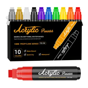 Wide Tip 15mm Large Marker Pen Waterproof Non-Fading Acrylic Paint, Ideal for Rocks Wood Glass Tire Canvas Ceramic Fabric Hand Drawn Graffiti