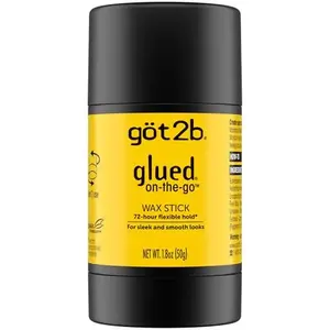 Glued Hair Wax Stick for Flyaways & Frizz Control, Slick Back Hair Styling Stick, Edge Control Wax, Non-Greasy Flexible Hold, Sweat & Humidity Resistant, Travel Size Vegan Hair Wax for Sleek Hairstyles All Hair Types