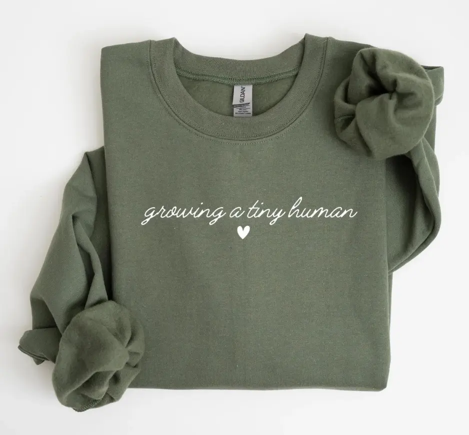 Growing A Tiny Human Sweatshirt, Cute Pregnancy Sweatshirt, Pregnancy Announcement Shirt, Maternity Tee, Baby Bump Shirt, Mom To Be Shirt, Mom To Be