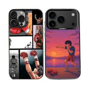H-Hajime No Ippo B-Boxing Phone Cases For iPhone 17 16 15 14 13 12 11 Promax Pro Air Plus Black Matte Silicone Cover Dustproof Shockproof Dropproof Gift For Christmas Halloween Birthday