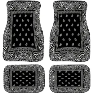 All-Weather Car Floor Mats 4-Piece Set Heavy Duty Non-Slip Mats for Sedans SUVs Trucks Waterproof Front & Rear Liners Universal Fit Auto Carpets Easy Clean Odor Resistant Anti-Slip Texture Rubber Grip Base - Fiber Matting