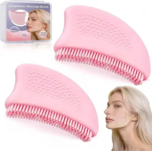 Lymphatic Contour Face Brush , Silicone Facial Drainage Massage Tool, Facial Sculpting Brushes for Lymphatic Drainage,Lymph Dry Brush,Skin Care Massager Tools-Gua Sha,Depuffer & Lift
