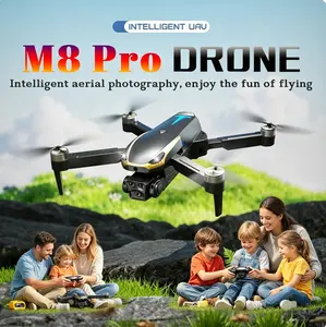 2026 M8 Pro Drone – 4K EIS Camera, GPS & 5G WiFi FPV, Brushless Motor, Optical Flow Hover, Smart Obstacle Avoidance, Auto Return, 360° Stunt Roll, Dual Batteries Included