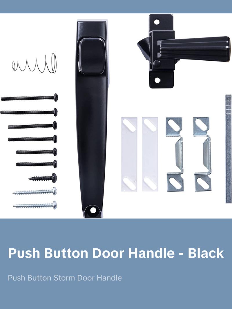 Mobile Home Black Push Button Storm Door Handle