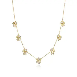 Allegra Dangling Cz Necklace - Elegant Gold-Tone Chain with Sparkling CZ Accents for Women