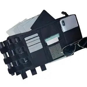 Must-Have Multi-Pocket Car Sun Visor Storage Bag, Non-Slip Clip & Durable Fabric Interior Organizer, Holds Sunglasses, Phone & Tickets, Ideal Car Accessory for Road Trips & Daily Commutes