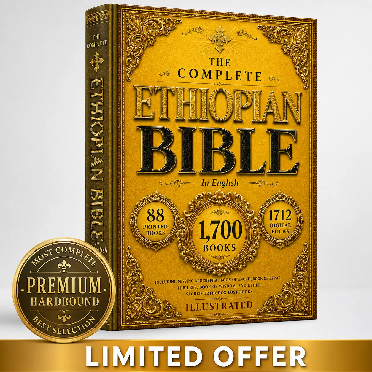 THE COMPLETE ETHIOPIAN BIBLE in English: Hardcover Deluxe Collector's Edition – 88 Original Printed Scriptures, Including Book of Enoch, Jubilees, & Sibylline Oracles. Comprehensive 1,700 Books Digital Archive.