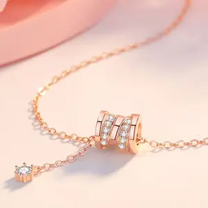Sweet Dollar Vegan Rose Gold Tiny Waist Necklace Zirconia Chain Clavicle Chain Layered Or Worn Alone Stunning Everyday Delicate Holiday Christmas Eve Romantic Gift V11