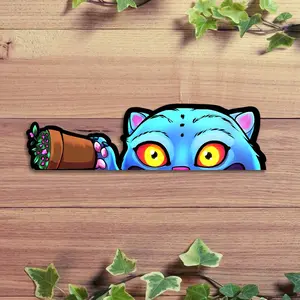 KPOP Blue Demon Tiger Fan art Peeker Sticker | kpopDH inspired stickers | demon tiger | derpy | kpop boys | kpop stickers | kpop demon boysAnalyze listing