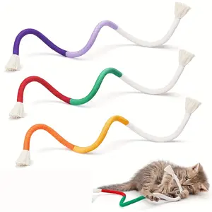 Cat Toy Chew Rope 3-Pack, Indoor Kitten Safe Teeth Cleaning Toy, Interactive Cat Toy, Fun and Durable Toy