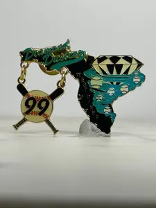 Diamond Dusters Baseball Pin: Black & Teal Enamel - 1990s Sports Accessory