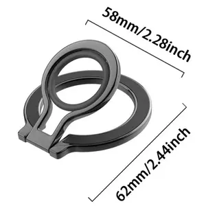 Magnetic Foldable Phone Ring Holder Stand, 360 Degree Rotating Magnetic Phone Ring Clip, Portable Magnetic Phone Stand