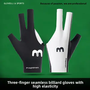 Billiard gloves, snooker men's three-finger leakage, breathable, light perspiration, soft bullet, single pack, women's letter non-slip model