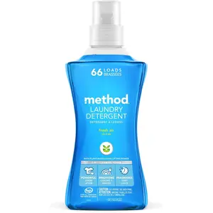 Liquid Laundry Detergent, Fresh Air, 66 Loads Per Bottle, Stain Remover, 53.5 Fl Oz (Pack of 1)