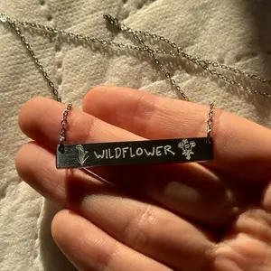 “WILDFLOWER” “Did I cross the line?” Stainless steel Necklace Waterproof Engraving Good quality