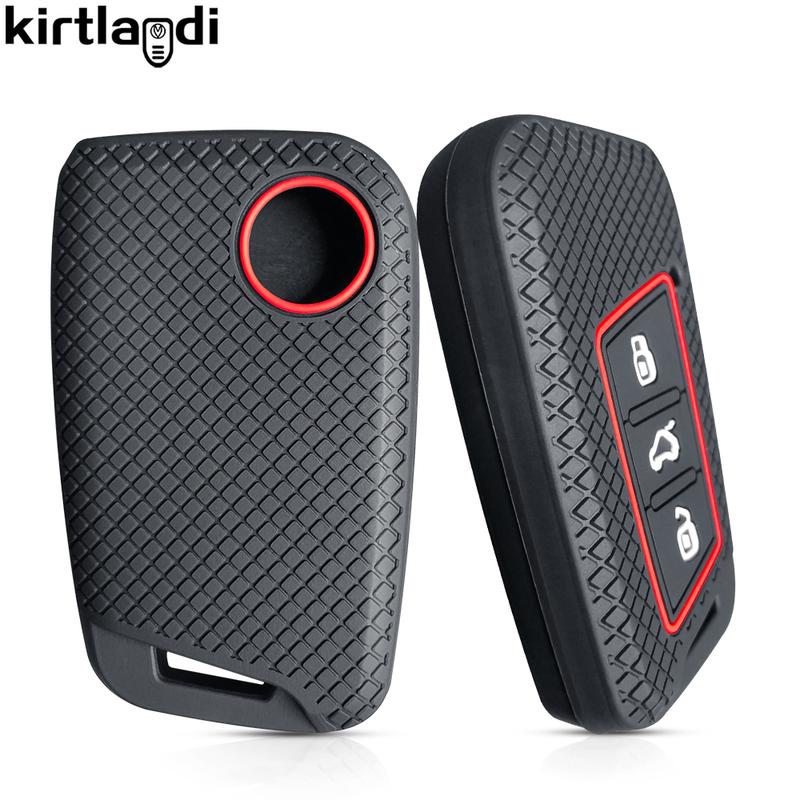 silicone car key case for VW Volkswagen Passat B8 Taos Polo Tiguan for Skoda Kodiaq Fabia Karoq Octavia Seat Ateca key cover