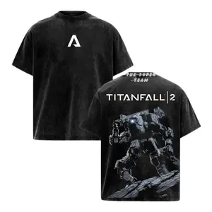 Titanfall 2 "Steel Core" Edition: BT-7274 Vanguard Graphic T-Shirt, Industrial Mech Stone Wash Tee, Distressed Mecha Infantry Streetwear Top.