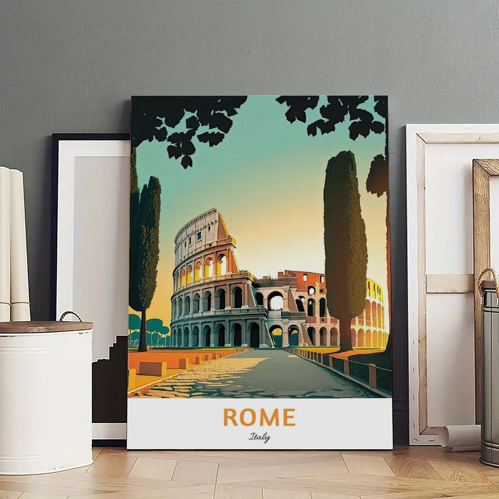 Vintage Rome Italy Travel Poster Decorative Painting Canvas Wall Art Picture Print Modern Family Bedroom Decor