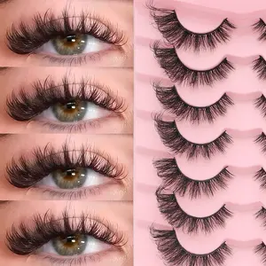 7 Pairs Fluffy Curled Eyelashes, 8-18mm Mixed Length, Soft Reusable Beginner Friendly, Easy Application, Perfect Gift for Women, Makeup