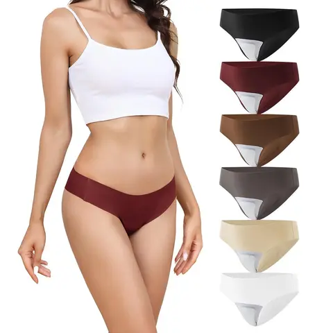 LEVAO 6 Pack Women’s Seamless Thongs – Anti Cameltoe, Invisible No Show G-String Underwear for Workout & Everyday Wear