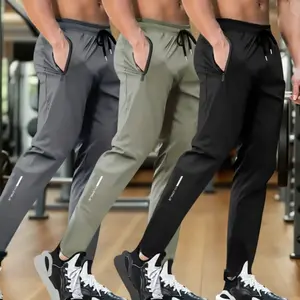 Clean Gent men’s athletic drawstring-waist pants with zippered pockets, lightweight wear-resistant design, and stretch fabric—ideal for sports and casual wear, suitable for everyday use and summer workouts/running.