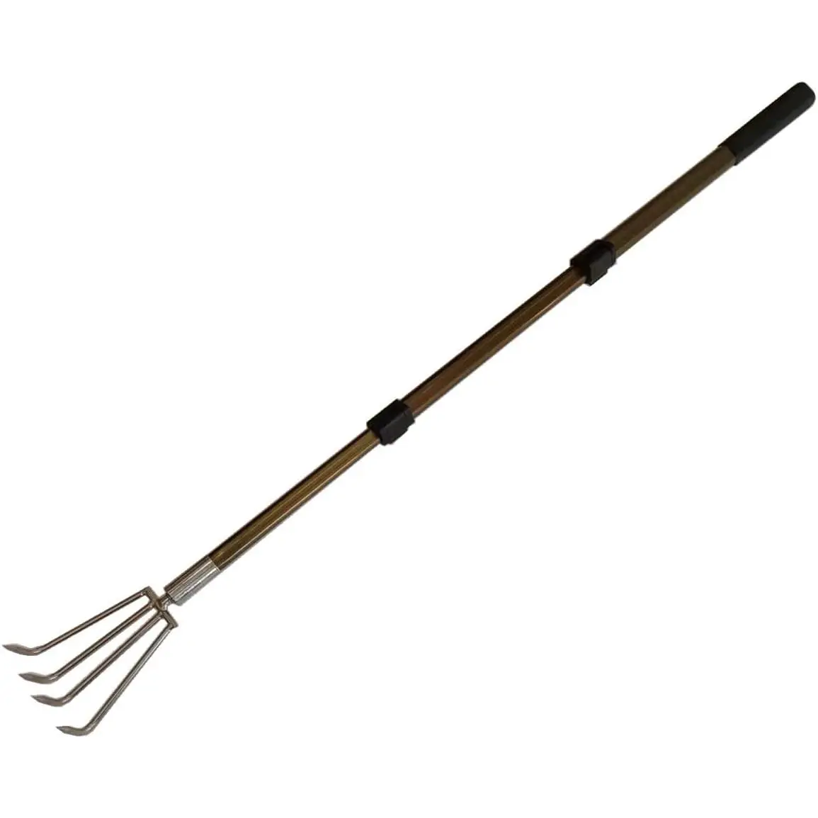 Stainless Steel Multifunctional Garden Claw Rake with Lengthened Aluminium Alloy Handle, for Garden Weeding and Soil Loosening, Lengthened Handle