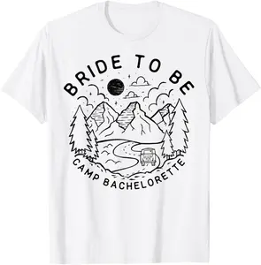 Vintage Bride To Be Camp Bachelorette Party Matching Gift T-Shirt