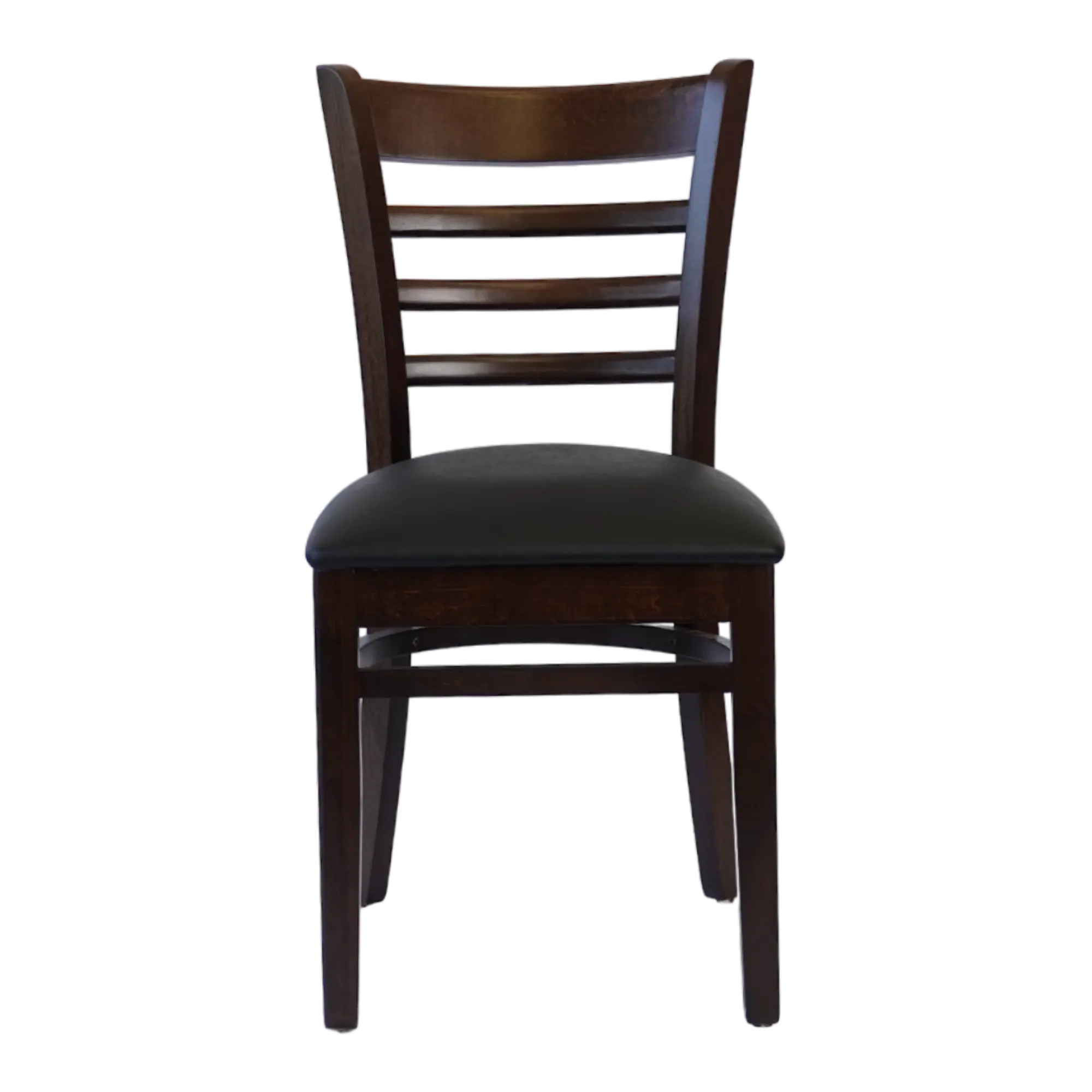 Wooden Ladder Back Chair with PU Leather Upholstered Seat- Dining and Bar Height