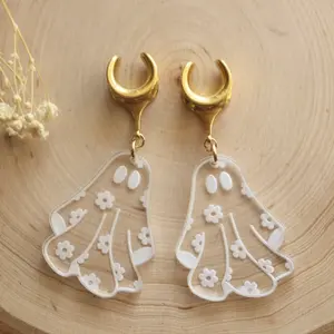 4g-25 mm Super Cute Ghost Plug Gauges Earrings