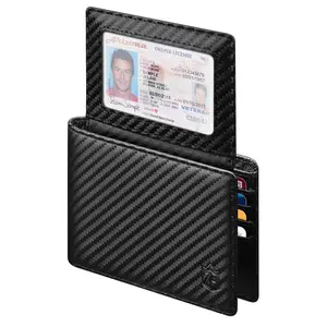 Wallet for Men 12 Card Holder Slim Rfid Leather 2 ID Window Wallets With Gift Box Men's Accessories
