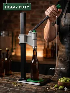 Manual Beer Bottle Capper, Heavy Duty Bench Bottle Capper with Adjustable Height, Home Brewing Bottle Sealer Tool for Beer, Soda, Carbonated Drinks