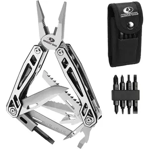Multitool, 21-in-1 Knife with Screwdriver Sleeve, Self-locking Pliers with Sheath-Perfect for,, Camping, Hiking, Simple Repair