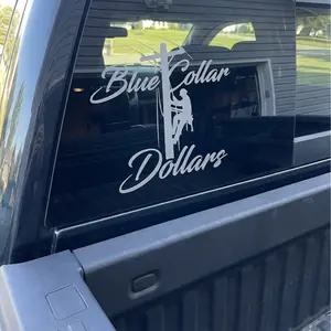 Blue Collar Dollars Lineman Truck Decal Durable Versatile Support for Blue Collar Workers Ideal for Linemen Multiple Sizes Colors