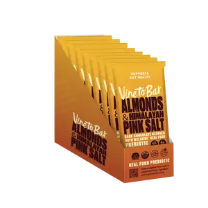 Almonds and Himalayan Pink Salt Dark Chocolate Bars - 12-Ct Display Box