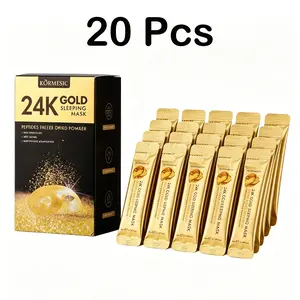 20pcs 24K Gold Peptide Overnight Sleep Mask | Hydrating Brightening Leave-On Mask for Radiant, Plump & Youthful-Looking Skin