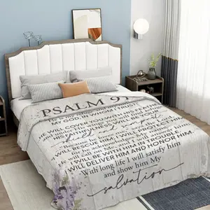 Soft Cozy Flannel Fleece Blanket - Christian Blessing, Bible Print, Inspirational 280GSM Throw Blanket, Heartfelt Gift for Weddings, Christmas