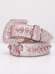 Punk Style Rhinestone Decorated Belt for Women & Men, Rhinestone Buckles Belt, Fashion Belt for Party, Daily Clothing Decor, Trendy All-match & Exquisite Belt for Birthday Gift