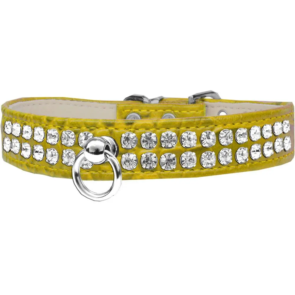 Mirage Pet Products 82-21-YWC24 Style No.72 Rhinestone Designer Croc Dog Collar