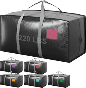 Extra Large Heavy-Duty Moving & Storage Bags Reinforced Zipper Wide Carry Handles Moisture-Resistant Packing Bags for Clothes Travel Dorm Home Organization Blue Black Dark Blue Grey White Organiser 220 LBS - Bedding Bedding