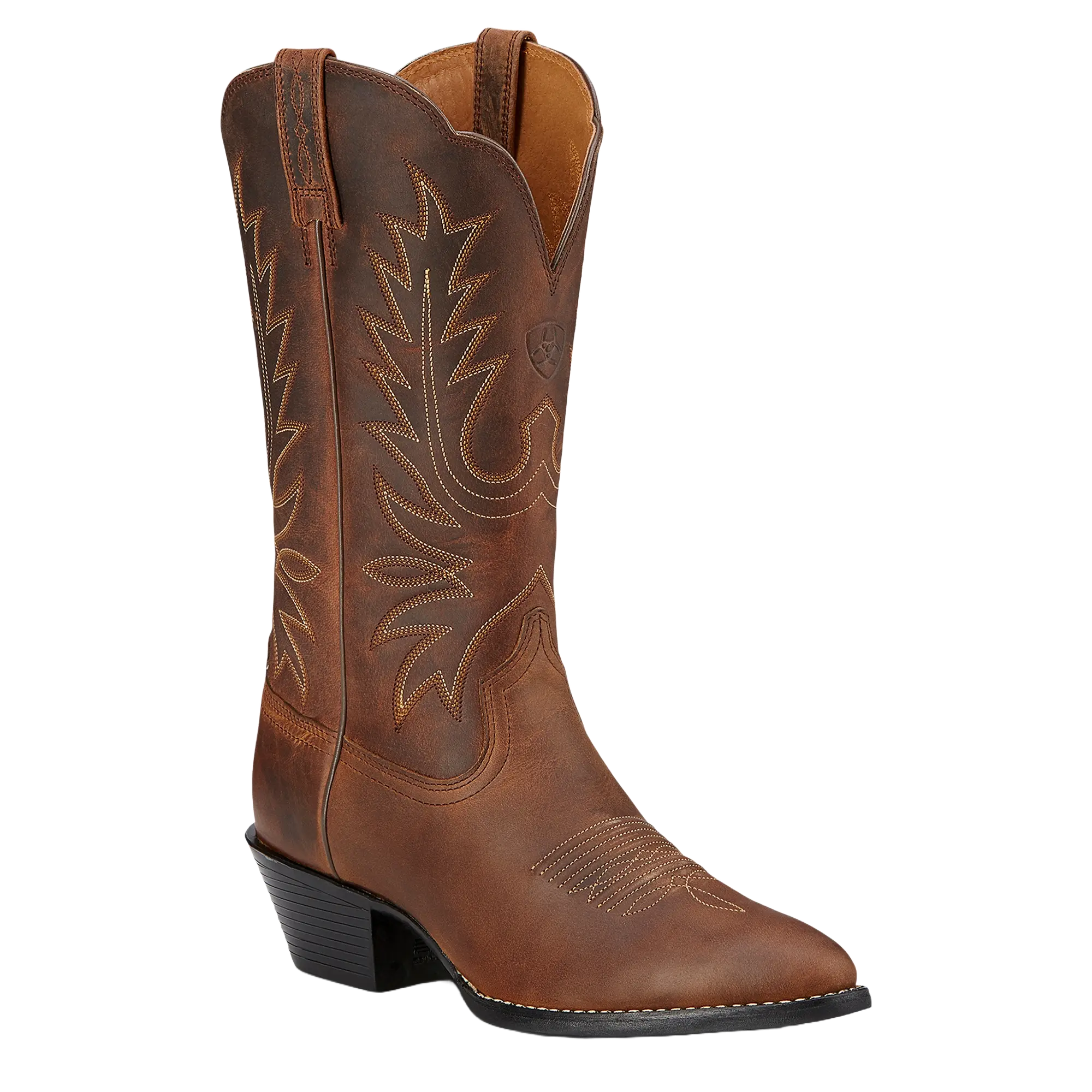 Ariat Ladies Heritage Western R Toe Boot Distressed Brown 10001021