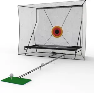 Garvee Golf Training Net 370*280 cm Robust Metal Frame with Automatic Ball Return System Silent Impact Target Professional Practice Net for Indoor and Outdoor